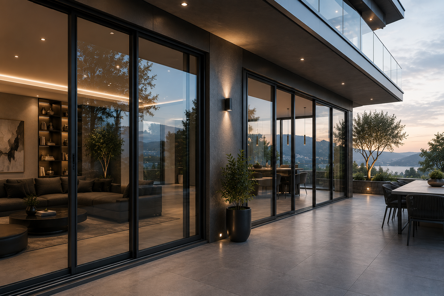 Italian aluminium sliding doors by AquaTech Modular's