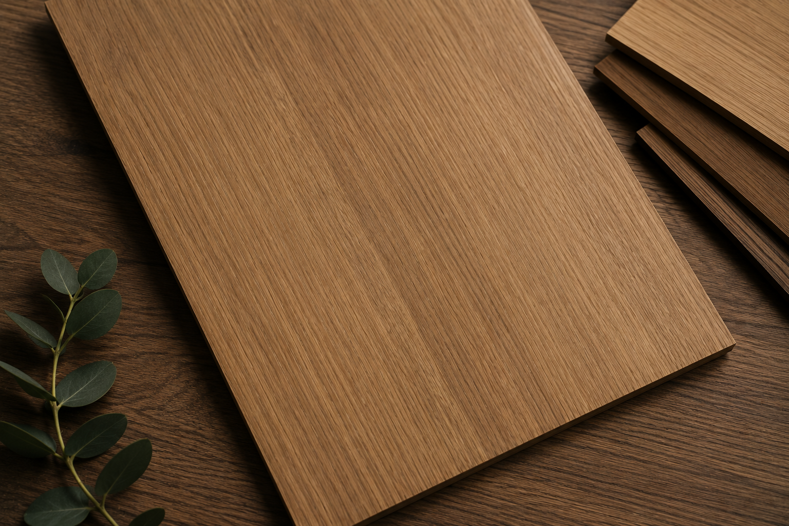 Warm oak veneer wardrobe interior finish
